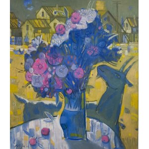Volodymyr Nosan (1970-), Bouquet for a Goat, 2023