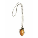 Silver necklace with amber, Orno