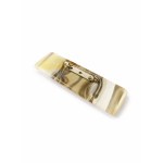 Striped flint brooch