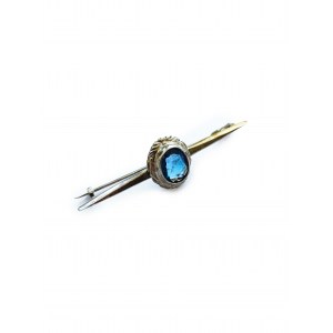 Silver brooch with blue zirconia