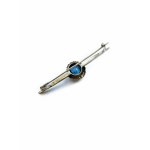 Silver brooch with blue zirconia
