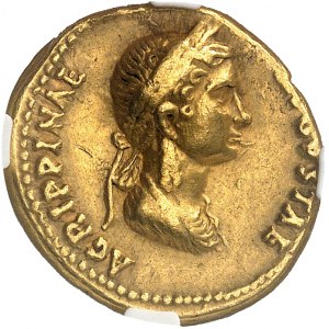 Claude (41-54). Aureus avec Agrippine la Jeune ND (50-54), Rome.