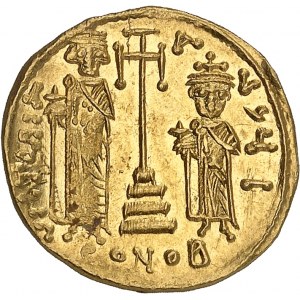 Constant II (641-668). Solidus avec Constantin IV, Héraclius et Tibère ND (après 659), Constantinople, 10e officine.