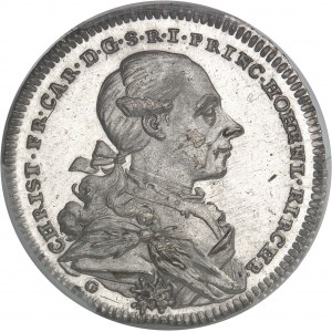 Hohenlohe-Kirchberg, Christian-Frédéric-Charles-Alexandre (1757-1791). Demi-thaler de convention 1781 G-WK, S, Schwabach.