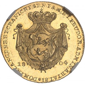 Hohenlohe-Neuenstein-Oehringen, Louis Frédéric Charles (1765-1805). Ducat commémoratif, anniversaire des 81 ans du Prince, d’aspect Flan bruni (PROOFLIKE) 1804, Nuremberg.