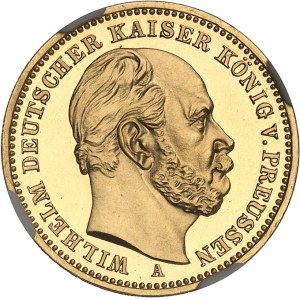 Prusse, Guillaume Ier (1861-1888). 20 mark, Flan bruni (PROOF) 1888, A, Berlin.