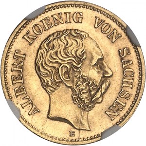 Saxe, Albert (1873-1902). 5 mark 1877, E, Muldenhutten.