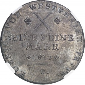 Westphalie, Jérôme Napoléon (1807-1813). Thaler de convention 1813, C, Cassel.
