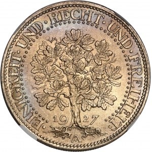 République de Weimar (Empire allemand) (1918-1933). 5 (fünf) mark 1927, A, Berlin.