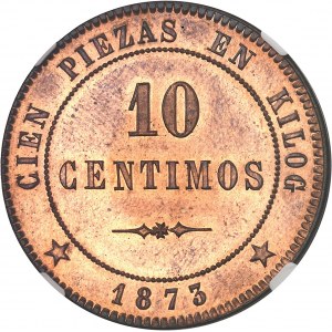 Co-Principauté. 10 centimos, révolution espagnole 1873.