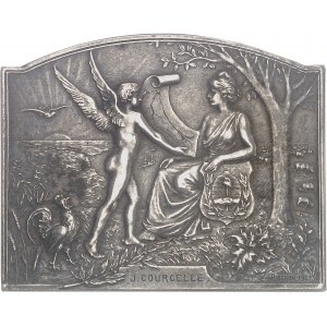 République. Plaque, inauguration de la ligne ferroviaire Buenos Aires à Rosario de Santa Fé, par Riberon 1907, Paris.