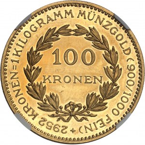 République (1918-1938). 100 kronen, d’aspect Flan bruni (PROOFLIKE) 1924, Vienne.