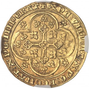 Flandres (comté de), Louis de Male (1346-1384). Écu d’or à la chaise et au lion ND (1346-1384), Gand ou Malines.