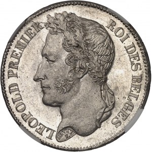 Léopold Ier (1831-1865). 2 franc tête laurée 1835, Bruxelles.