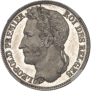 Léopold Ier (1831-1865). Épreuve de 1 franc tête laurée, Frappe spéciale (SP) 1833, Bruxelles.