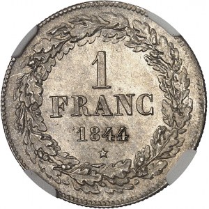 Léopold Ier (1831-1865). 1 franc tête laurée 1844, Bruxelles.