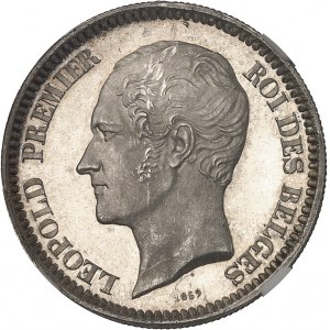 Léopold Ier (1831-1865). Essai de 1 franc, Flan bruni (PROOF) 1859, Bruxelles.