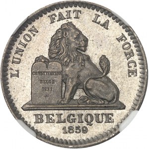 Léopold Ier (1831-1865). Essai de 20 centimes au lion par Braemt 1859, Bruxelles.
