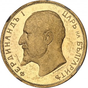 Ferdinand Ier (1887-1918). 100 leva, commémoration de l’indépendance, aspect Flan bruni (PROOFLIKE) 1912, Vienne.