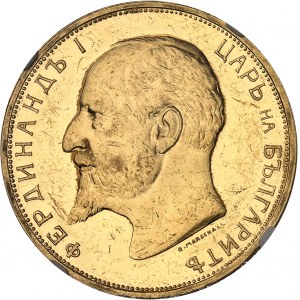 Ferdinand Ier (1887-1918). 100 leva, commémoration de l’indépendance, aspect Flan bruni (PROOFLIKE) 1912, Vienne.