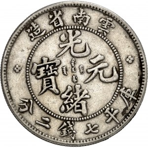 Empire de Chine, Guangxu (Kwang Hsu) (1875-1908), province du Yunnan. Dollar (7 mace et 2 candareens) ND (1908), Kunming.