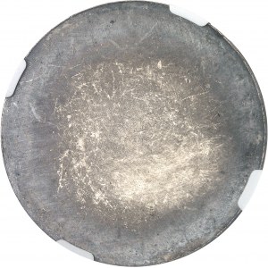 République. Essai de frappe uniface de revers de Un peso, par Albert Barre, Flan bruni (PROOF) ND (1873), Paris.