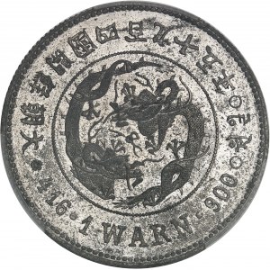 Kojong (1864-1897). Essai de 1 warn en étain, Frappe spéciale (SP) An 495 (1886).