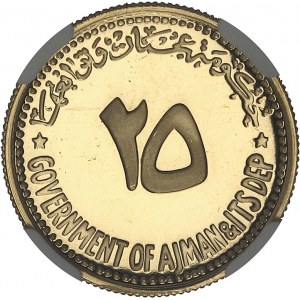 Ajman, Rashid bin Humaid Al Nuaimi (1928-1981). 25 riyals Gandhi, Flan bruni (PROOF) ND (1970).