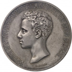 Alphonse XIII (1886-1931). Médaille, jurement de la Constitution par le Roi, par B. Maura 1902, Madrid.