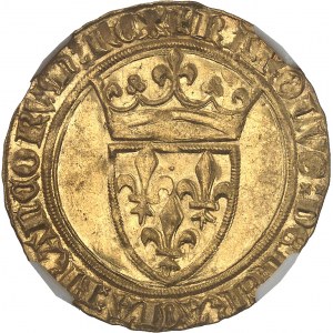 Charles VI (1380-1422). Écu d’or à la couronne, 4e émission ND (1394-1411), Romans.