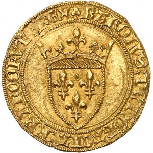 Charles VII (1422-1461). Écu d’or à la couronne 1er type, 3e émission ND (1424), Lyon.