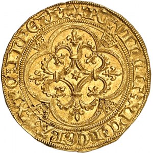 Charles VII (1422-1461). Écu d’or à la couronne 1er type, 3e émission ND (1424), Lyon.