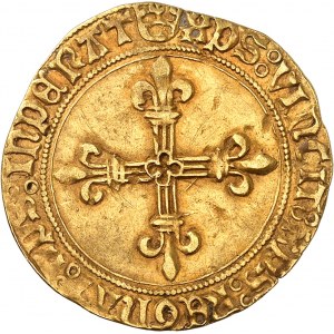 Charles VIII (1483-1498). Écu d’or au soleil du Dauphiné, 1er type ND, Romans.