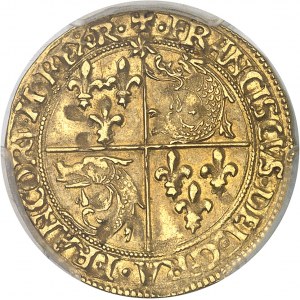 François Ier (1515-1547). Écu d’or au soleil du Dauphiné, 7e type, 3e émission ND (1528-1537), R couronnée, Romans.