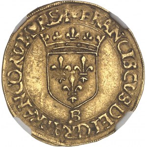François Ier (1515-1547). Écu d’or à la croisette ND (1541-1545), B, Rouen.