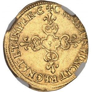 Henri III (1574-1589). Écu d’or au soleil 3e type 1576, M, Toulouse.