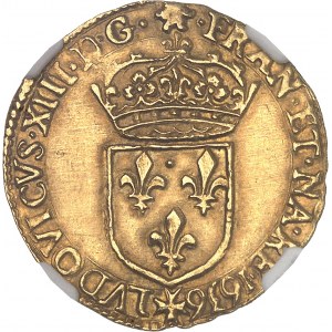 Louis XIII (1610-1643). Écu d’or au soleil, 1er type 1636, L, Bayonne.