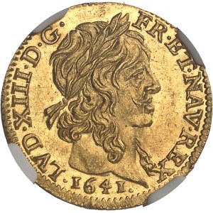 Louis XIII (1610-1643). Demi-louis d’or 1641, A, Paris.