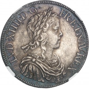 Louis XIV (1643-1715). Écu à la mèche longue 1651, A, Paris.