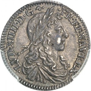 Louis XIV (1643-1715). Douzième d’écu au buste juvénile 1659, B, Rouen.