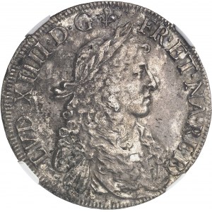 Louis XIV (1643-1715). Écu de Béarn au buste juvénile 1675, Pau.