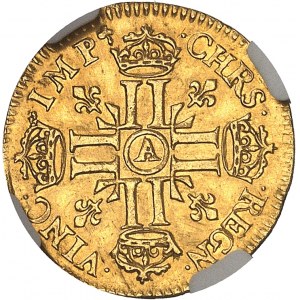 Louis XIV (1643-1715). Demi-louis d’or à la tête nue 1678, A, Paris.