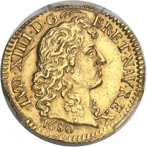 Louis XIV (1643-1715). Demi-louis d’or à la tête nue 1680, A, Paris.