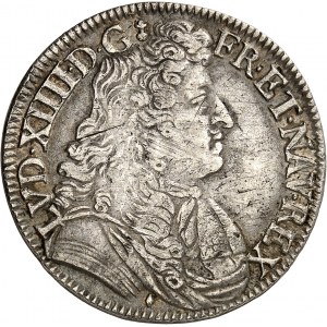 Louis XIV (1643-1715). Demi-écu à la cravate, 2e émission par François Warin 1686, &, Aix-en-Provence.