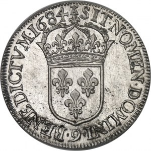 Louis XIV (1643-1715). Écu au jabot ou à la cravate, 2e type 1684, 9, Rennes.
