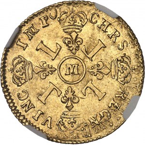 Louis XIV (1643-1715). Louis d’or aux quatre L 1694, M, Toulouse.