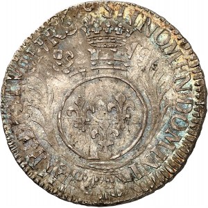 Louis XIV (1643-1715). Demi-écu aux palmes 1693, S, Reims.