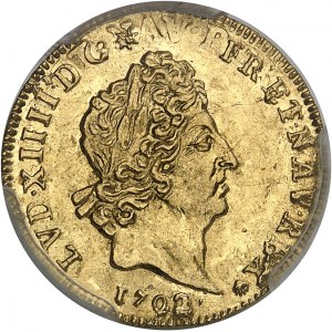 Louis XIV (1643-1715). Demi-louis aux huit L et aux insignes, réformation 1702, A, Paris.