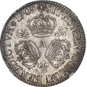 Louis XIV (1643-1715). Écu aux trois couronnes 1709, A, Paris.