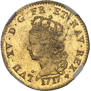 Louis XV (1715-1774). Demi-louis d’or dit “de Noailles” 1717, 2e semestre, A, Paris.